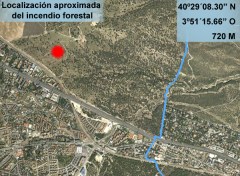 Localización aproximada del incendio